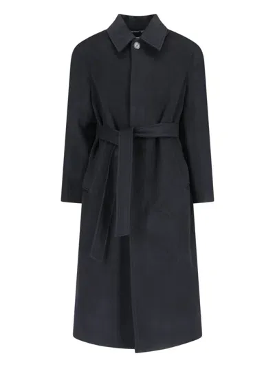 Dunst Wool Trench Coat In Black