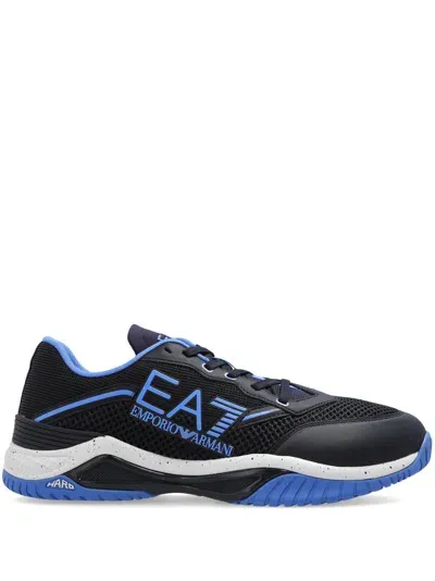 Ea7 Contrasting Low-top Trainers In Black