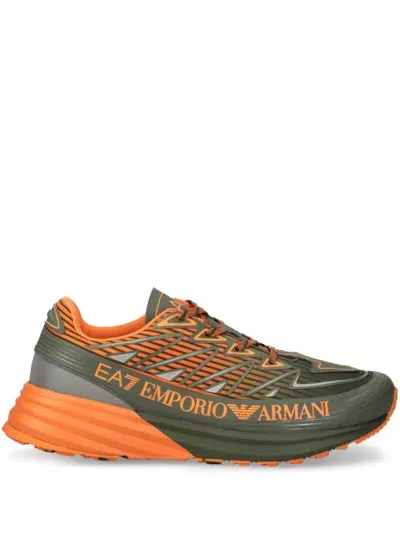 Ea7 Crusher Distance Trail Sneakers In Orange