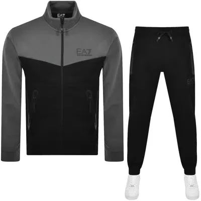 Ea7 Emporio Armani Logo Tracksuit Black