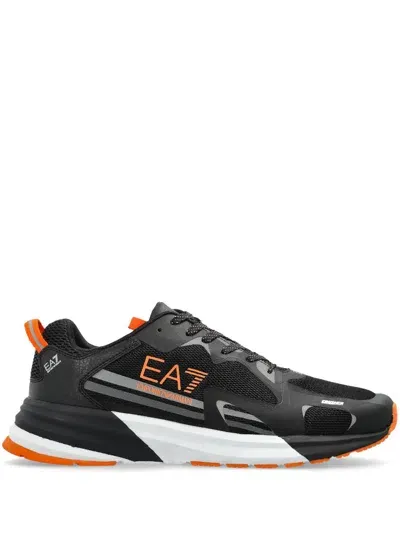 Ea7 Logo-print Sneakers In Black