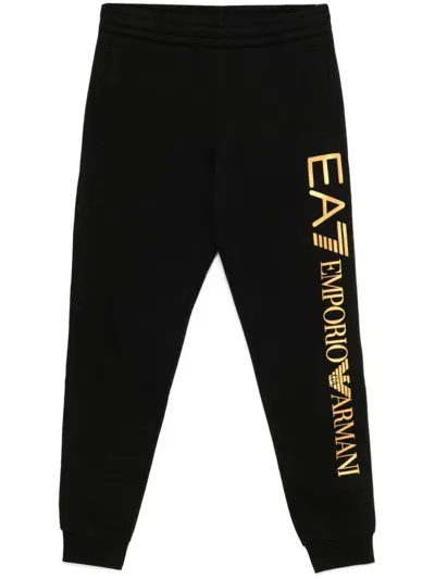 Ea7 Logo-print Track Pants In Black