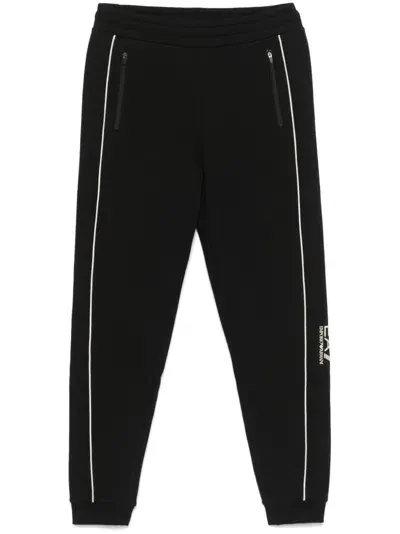 Ea7 Logo-print Track Pants In Black