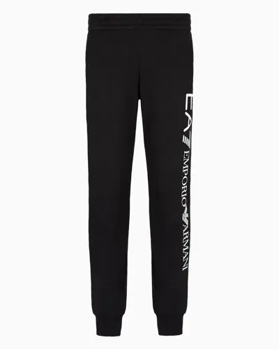 Ea7 Logo Series Cotton Joggers In Black