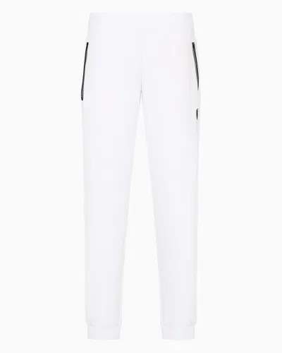 Ea7 Premium Shield Stretch Viscose-blend Joggers In White