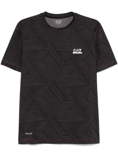 Ea7 Ventus7 T-shirt In Brown