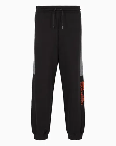 Ea7 Visibility Cotton-blend Joggers In Black