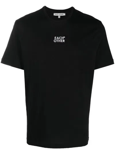 Each X Other Logo-embroidered Cotton T-shirt In Black