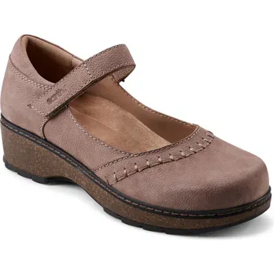 Earth Women's Kalece Mary Jane Round Toe Casual Shoes In Taupe Leather