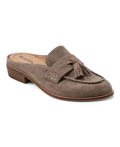 Earth Women's Everett Casual Slip-on Round Toe Loafers In Dark Grey Suede