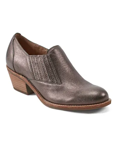 Earth Women's Jalin Block Heel Slip-on Casual Booties In Bronze Leather