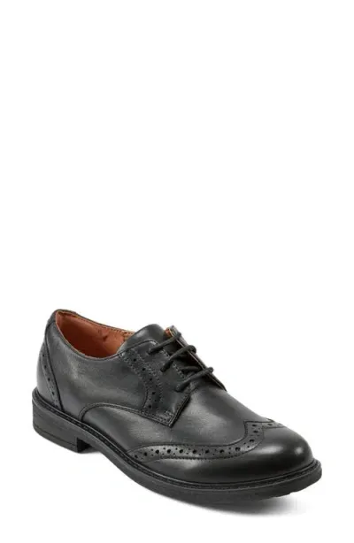 Easy Spirit Jonah Wingtip Derby In Black Leather