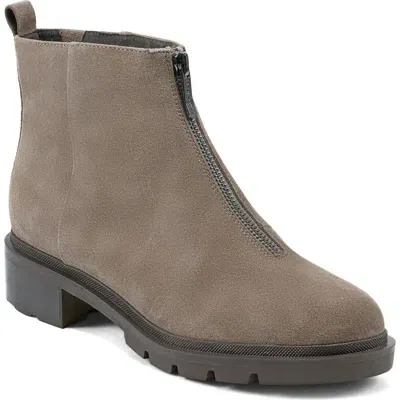 Easy Spirit Vasso Zip-up Bootie In Taupe Suede