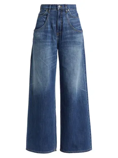 Eb Denim Women's Tasca Mid-rise Baggy Wide-leg Jeans In Verona