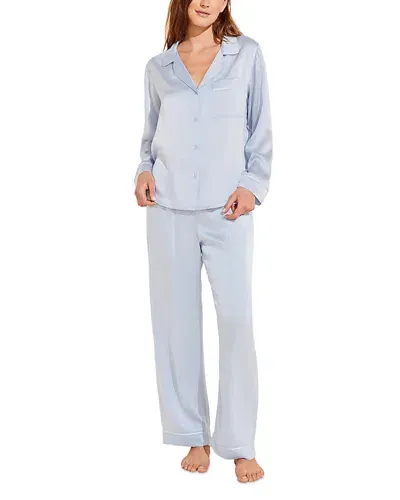 Eberjey Inez Silk Pajama Set In Powder Blue