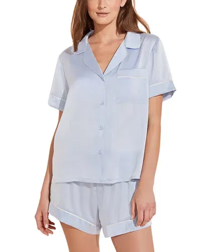 Eberjey Inez Silk Pajama Set In Powder Blue