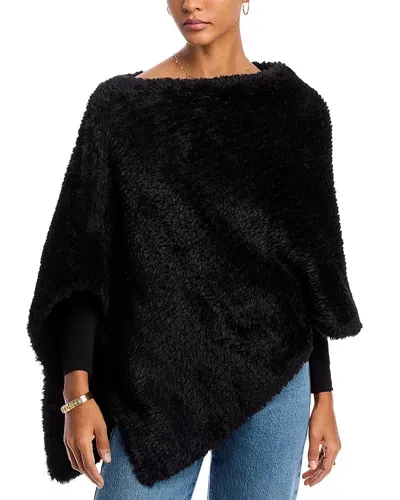 Echo Plush Faux Fur Poncho In Black