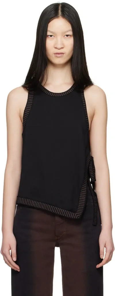 Eckhaus Latta Black Edge Tank Top In Coal