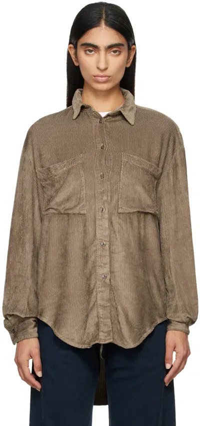 Eckhaus Latta Brown Ridge Shirt In Reishi