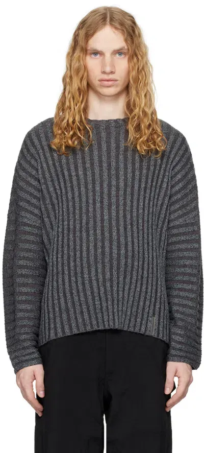 Eckhaus Latta Gray Keyboard Sweater In Carbon