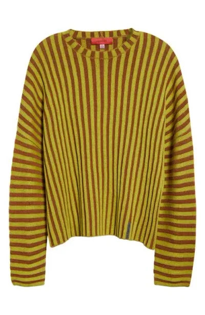 Eckhaus Latta Keyboard Stripe Merino Wool Sweater In Sulphur