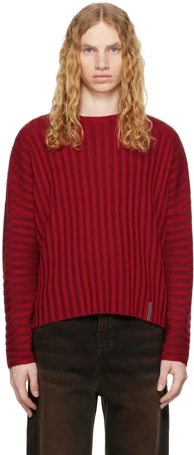 Eckhaus Latta Red Keyboard Sweater In Sulphur