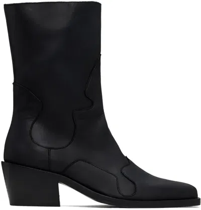 Eckhaus Latta Ssense Exclusive Black Cowboy Boots