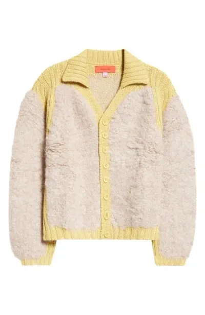 Eckhaus Latta Teddy Alpaca Blend Cardigan In Daffodil