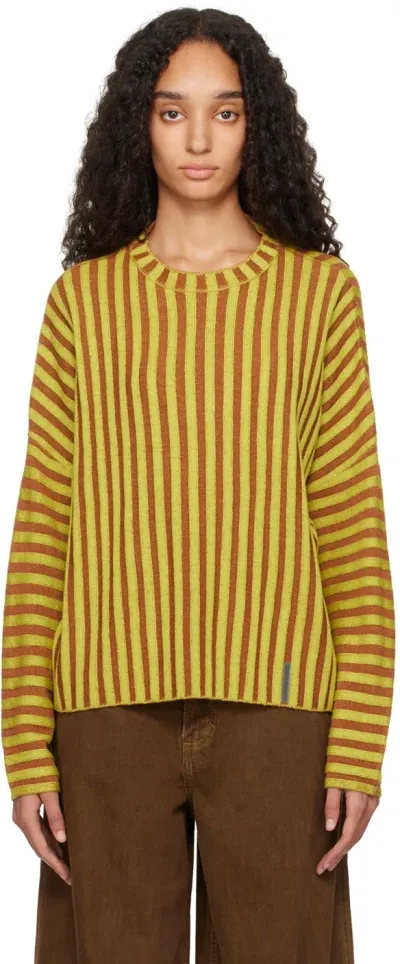 Eckhaus Latta Yellow Keyboard Sweater In Sulphur