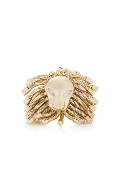 Eden Presley Roar Lion 14k Yellow Gold Diamond Ring