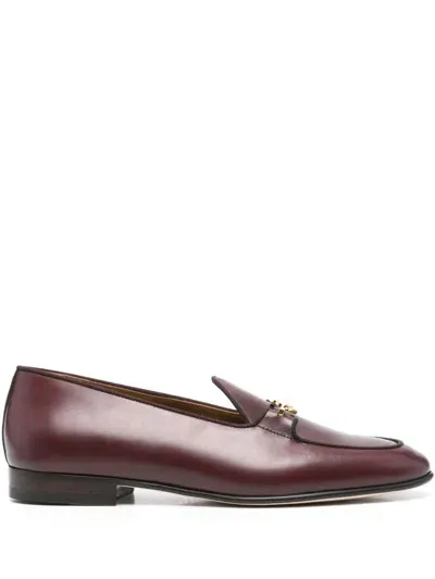 Edhen Milano Leather Loafers In Red