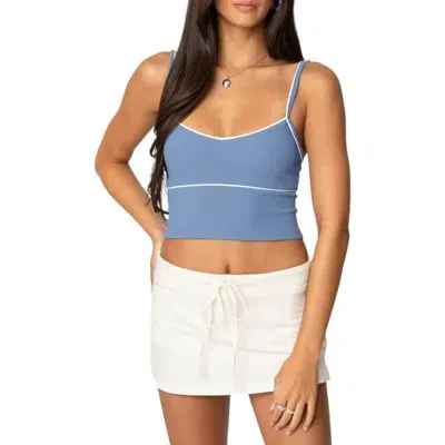 Edikted Contrast Crop Camisole In Blue