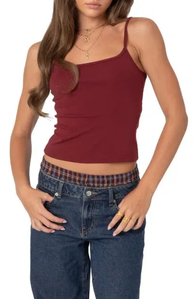 Edikted Deanna Crop Camisole In Burgundy