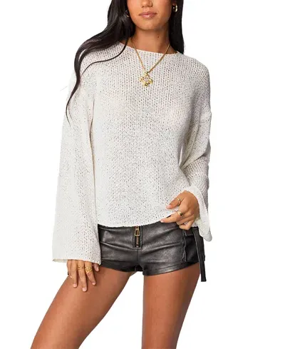 Edikted Relaxed Lightweight Sweater In White