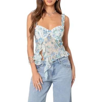 Edikted Floral Cascade Ruffle Camisole In Mix