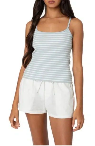 Edikted Gretta Stripe Rib Camisole In Light-blue