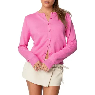 Edikted Shlo Crop Cardigan In Pink