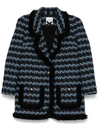 Edward Achour Paris Tweed Blazer In Blue