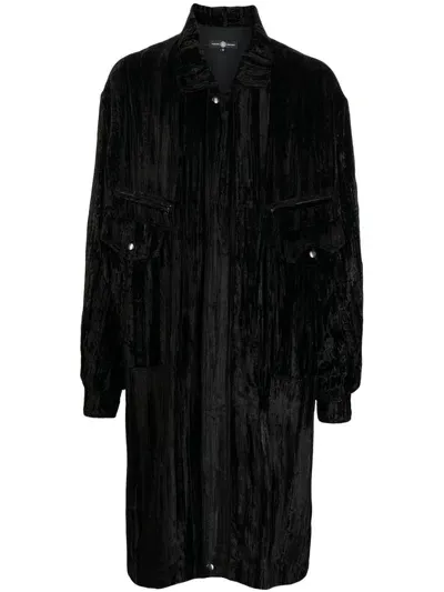 Edward Crutchley Button-up Mid-length Coat In Black