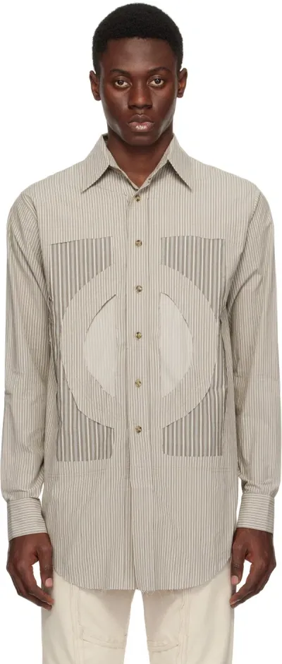 Edward Cuming Brown Cutout Shirt In Beige-brown Multi St