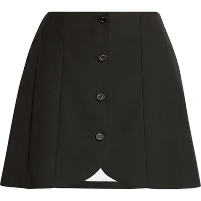 Eenk Button Wool Miniskirt In Black