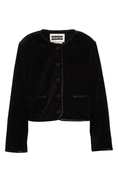 Eenk Short Velveteen Jacket In Black