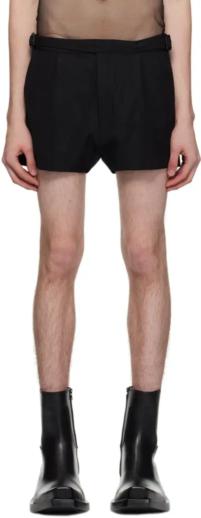 Egonlab Black Double Buckle Shorts