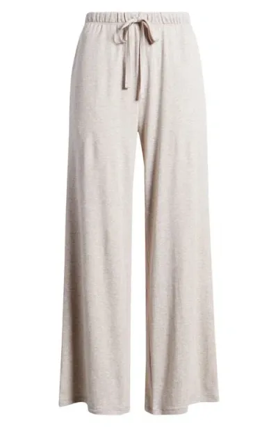 Eileen Fisher Sleep Organic Cotton Wide Leg Sleep Pants In Wheat