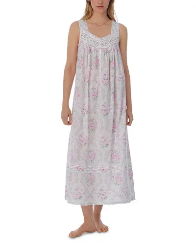 Eileen West Ballet Sleeveless Nightgown In Floral Print