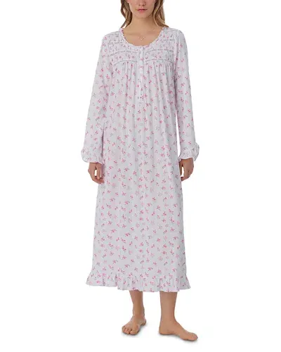 Eileen West Long Sleeve Ballet Nightgown In Rose Floral