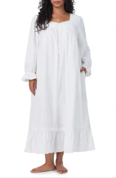 Eileen West Long Sleeve Cotton Ballet Nightgown In White