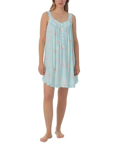 Eileen West Sleeveless Short Chemise In Aqua/port