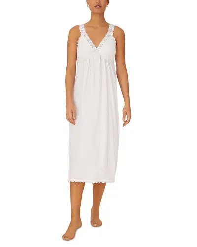 Eileen West Waltz Sleeveless Long Jersey Nightgown In White