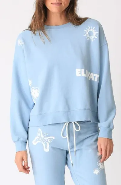 Electric & Rose Classic Doodle Pullover Sweatshirt In Sky Blue